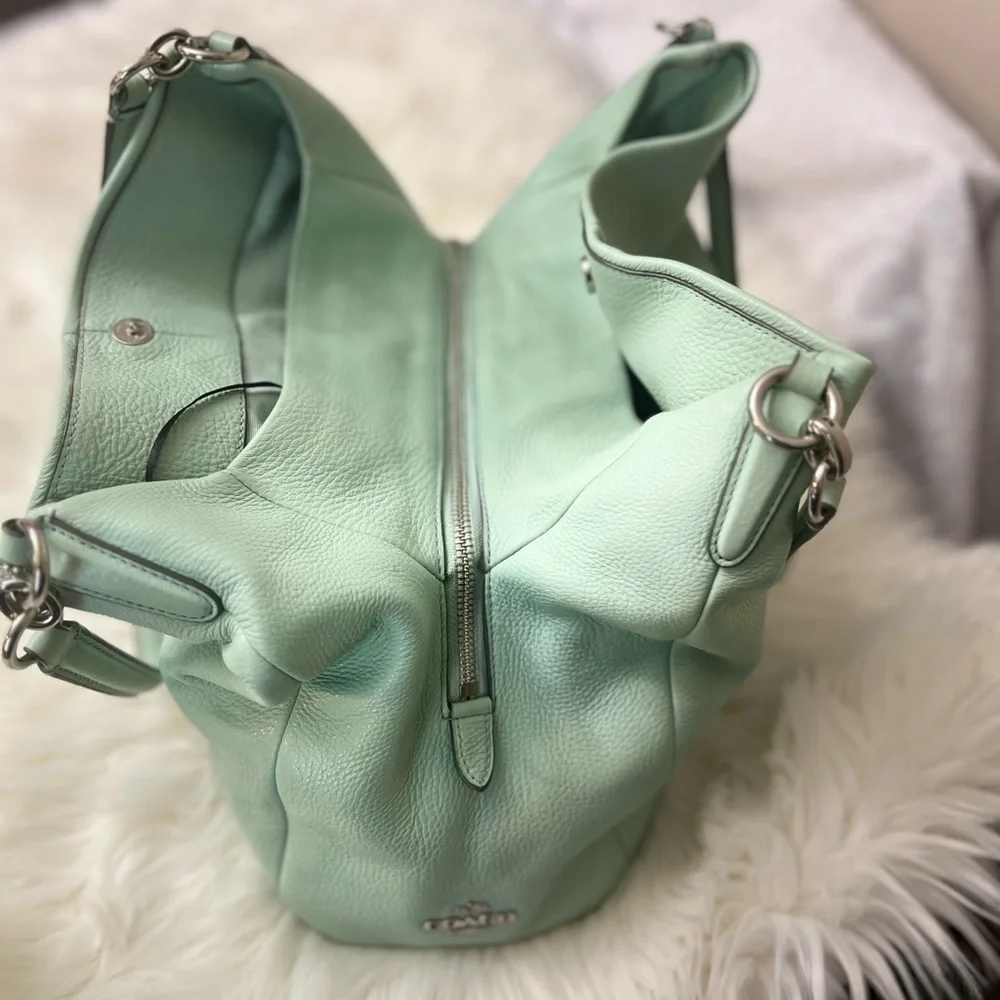 Coach Mint Green #F35723 Leather Shoulder Bag - Picture 4 of 14